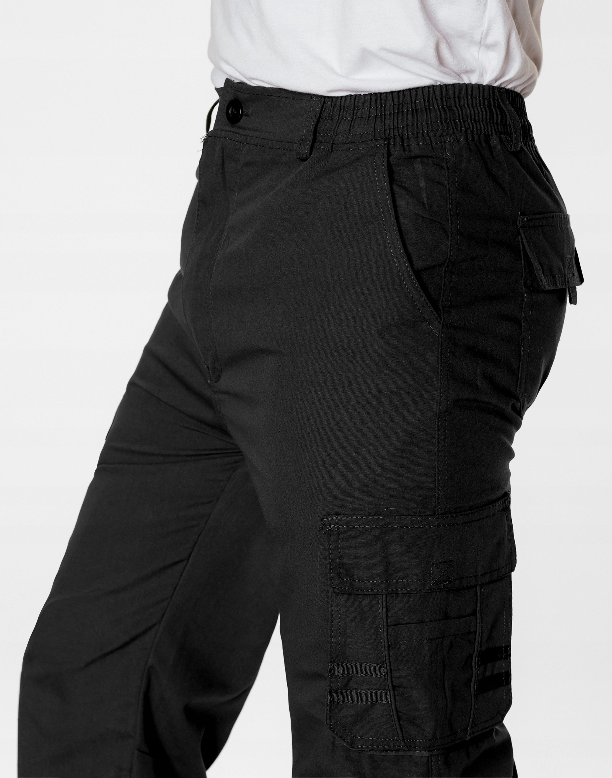 Spodnie Bojówki Męskie Trekkingowe Militarne Cargo z 6 Kieszeniami 1010-2 L Kolor czarny