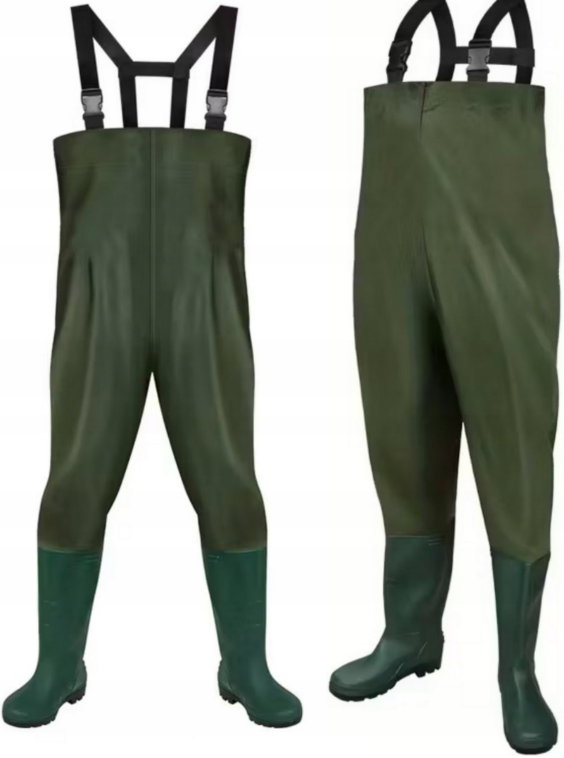 Wytrzymałe Spodniobuty Wodery Pvc Neco Regulowane Szelki Rozm. 43