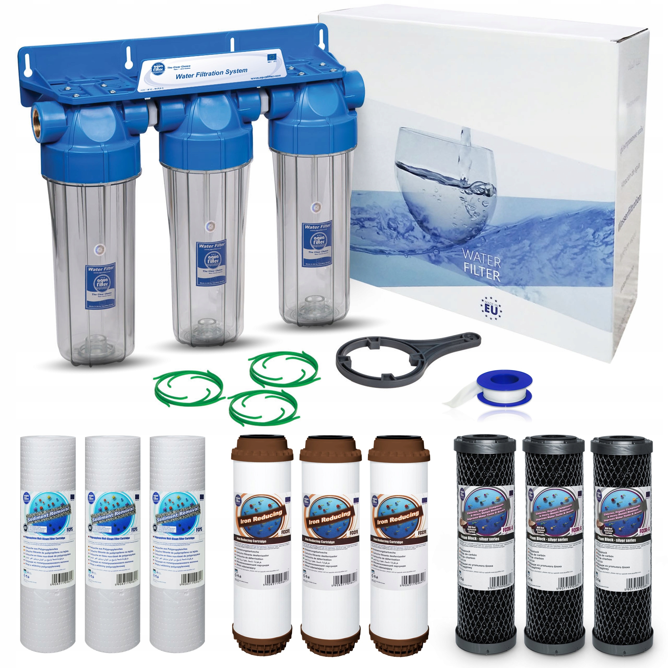 

Filtr wody odżelaziacz 3/4'' Aquafilter wkłady