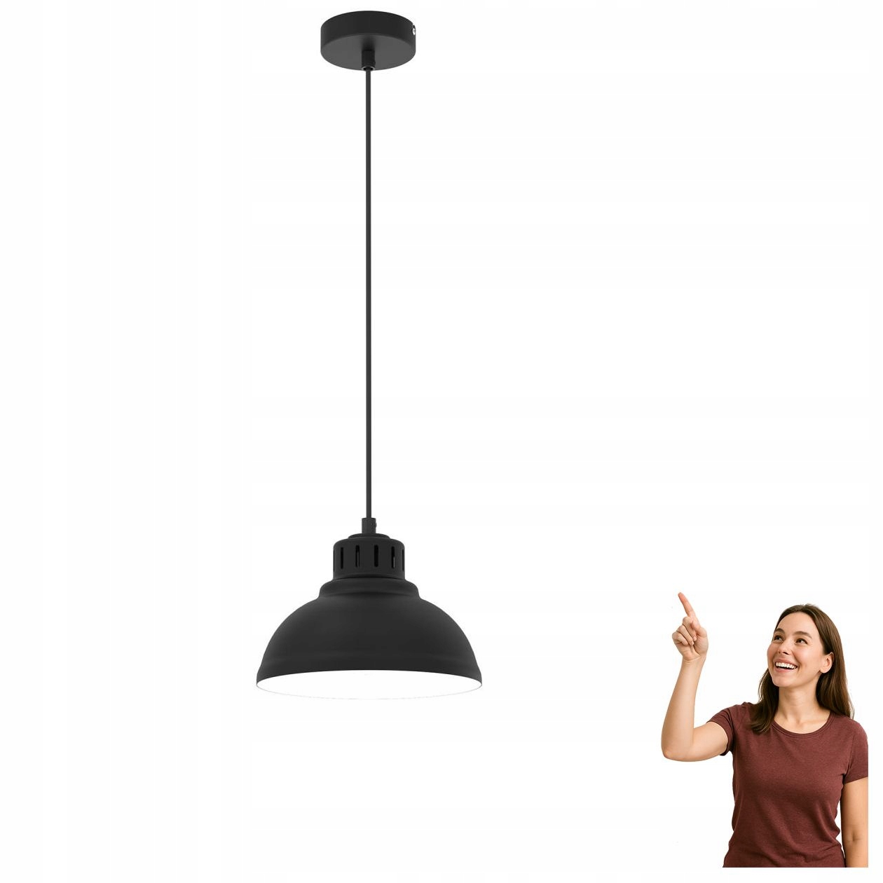 Černá závěsná lampa Sven 9081 Luminex