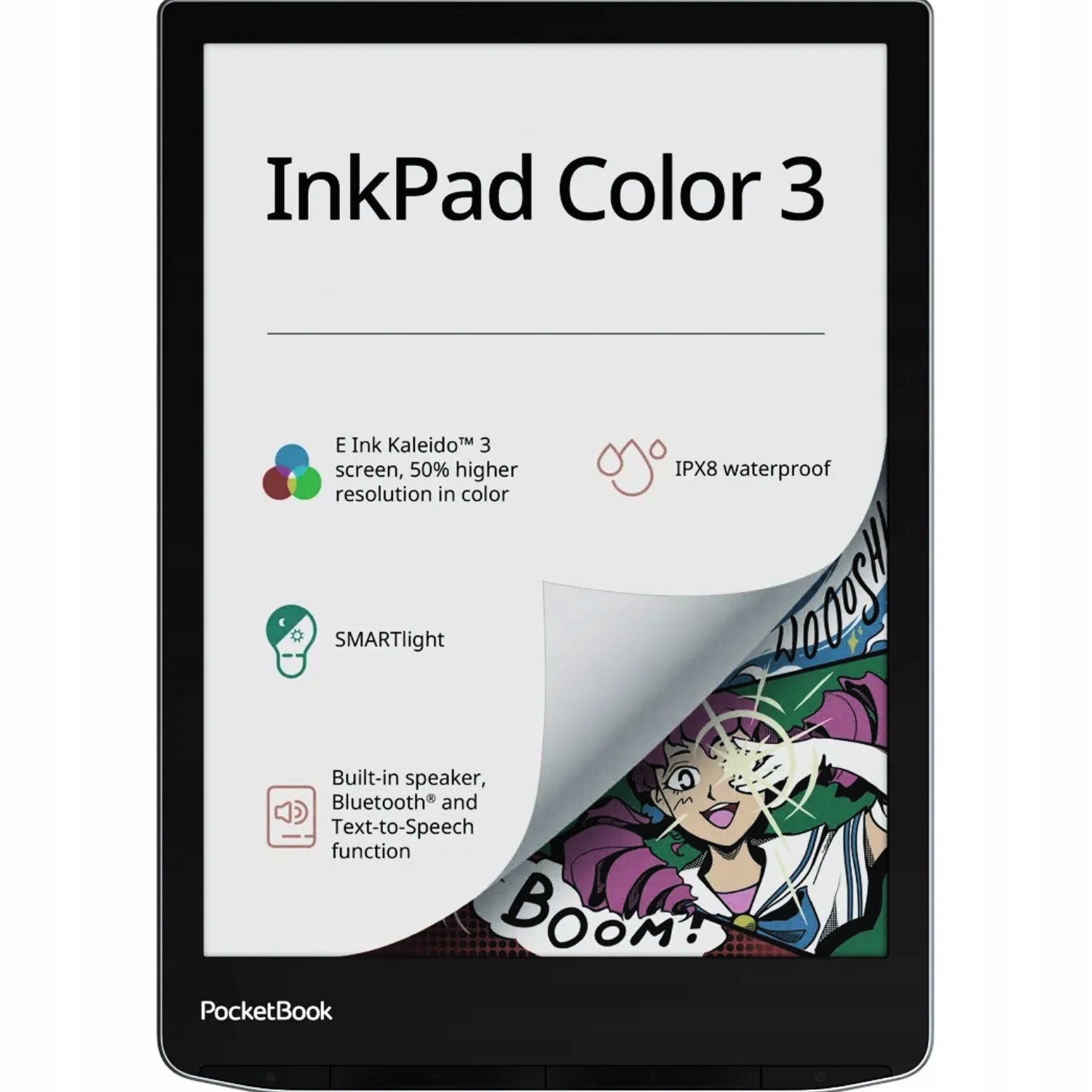 Čtečka Ebook Tablet PocketBook InkPad Color 3 E-Ink 32GB 7,8 palců Reproduktor
