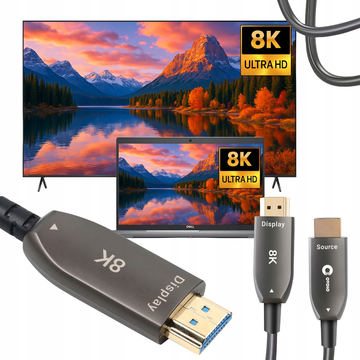 Premium Hdmi optický kabel Aoc 10 m 8K Uhd optický, Silný Kabel