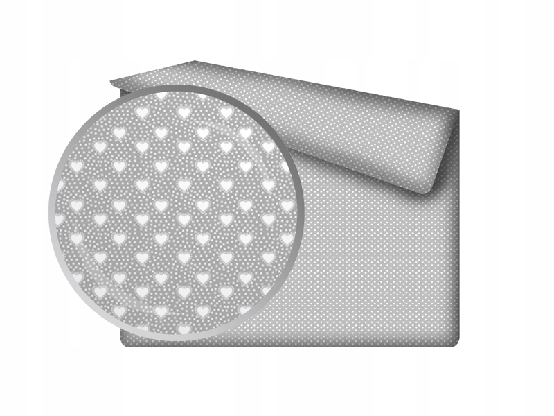 

Prześcieradło Dwukolorowe W Serca Szare 160x200 CM