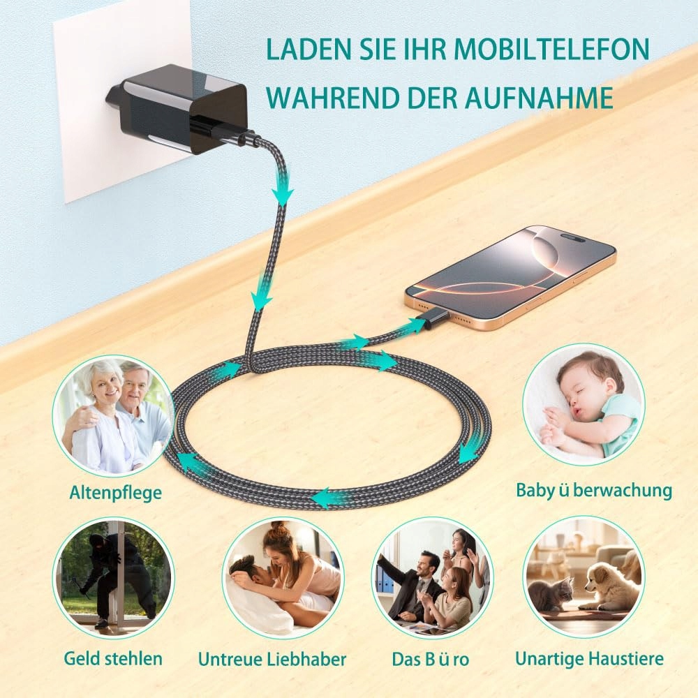 UIKOP 64GB Mini Kamera 1080P Przenośna Kamera USB z Nocnym Widzeniem — miniatura 5