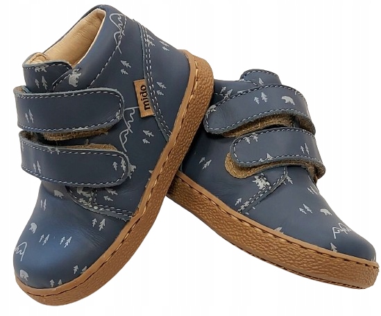 PÓŁBUTY PÓŁWYSOKIE ELASTYCZNE MIĘKKIE NIEBIESKI RZEPY MIDO R 25 W 15,80 CM