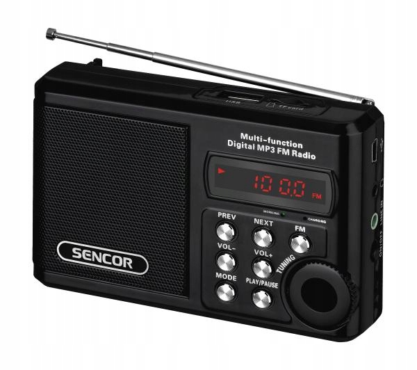Radio przenośne Sencor SRD 215 B FM AUX USB Czarny