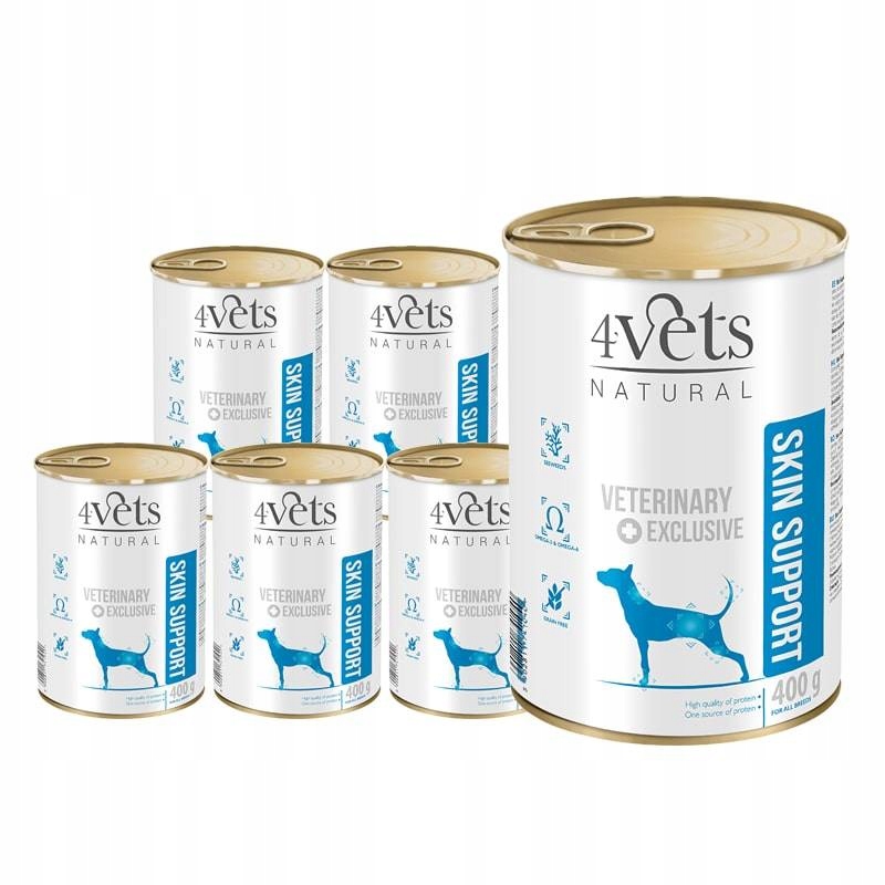 4Vets Skin Support karma psa zdrowa skóra 6x400 g