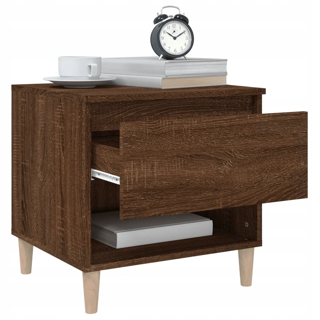 Szafka nocna, brązowy dąb, 50x46x50 cm, materiał d Głębokość mebla 1 cm