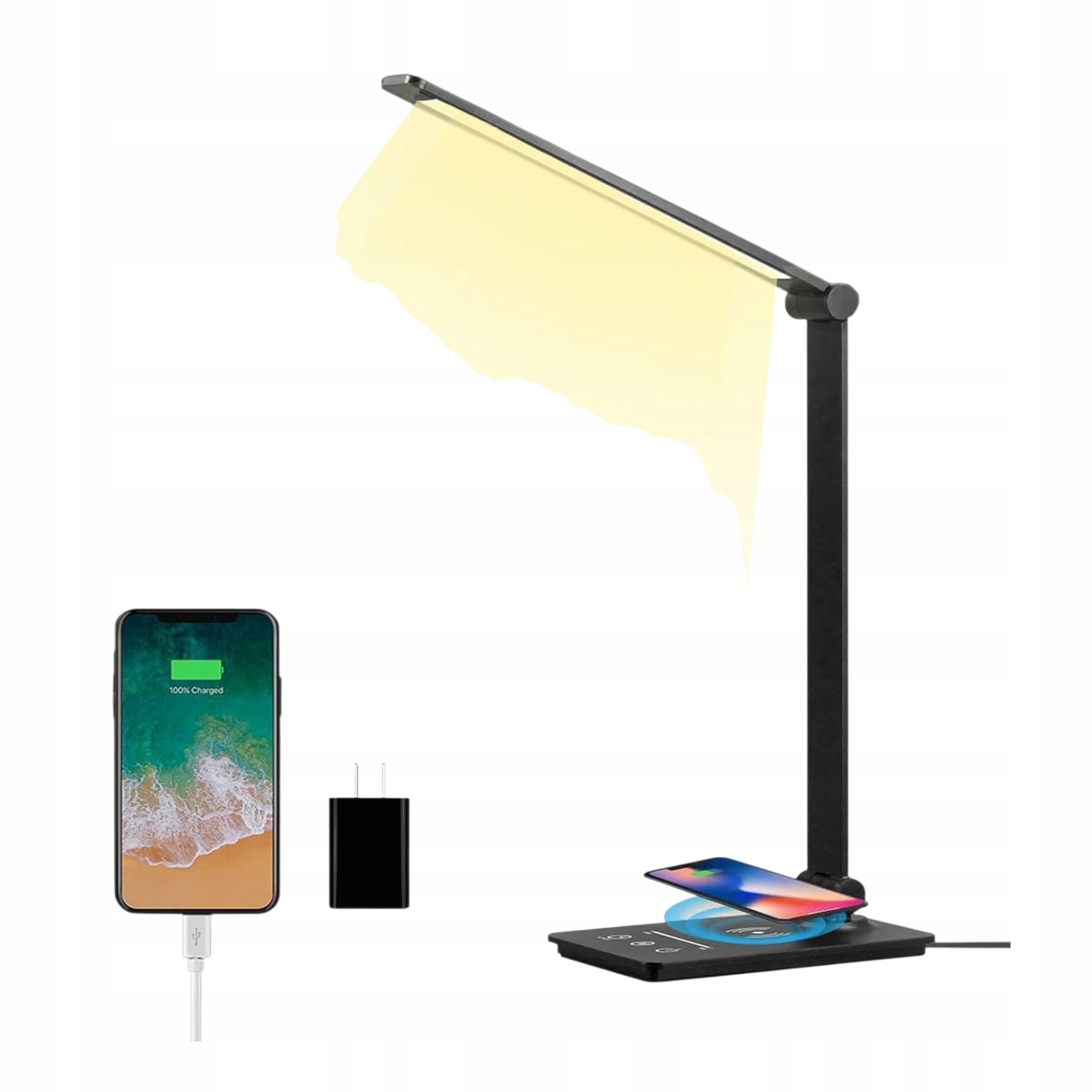 Led stolní lampa 10W Dotyková nabíječka Qi 5 barev Usb stmívání