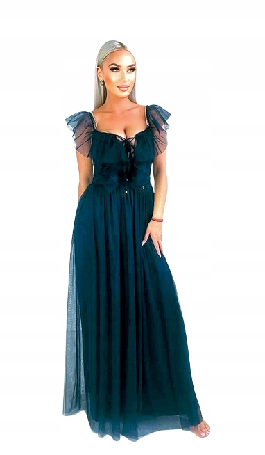 Dora Černá Tylová Dlouhá Šaty Svatební Hostina S