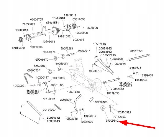 65009280 сменная шестерня 16z 5 / 8