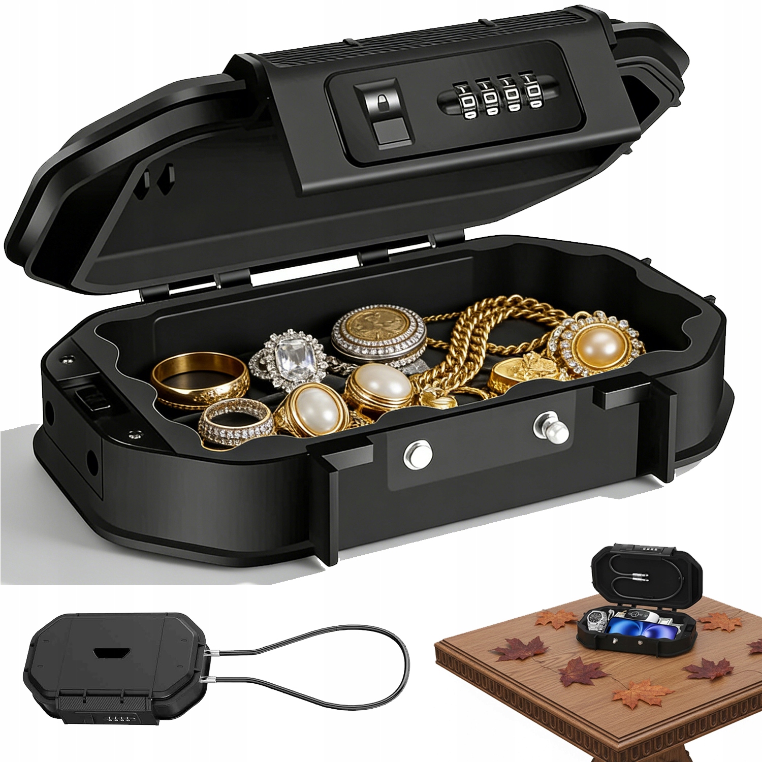 Przenośny Wodoodporny Sejf Podróżny Z Kodem Ochrona Wartościowych Rzeczy