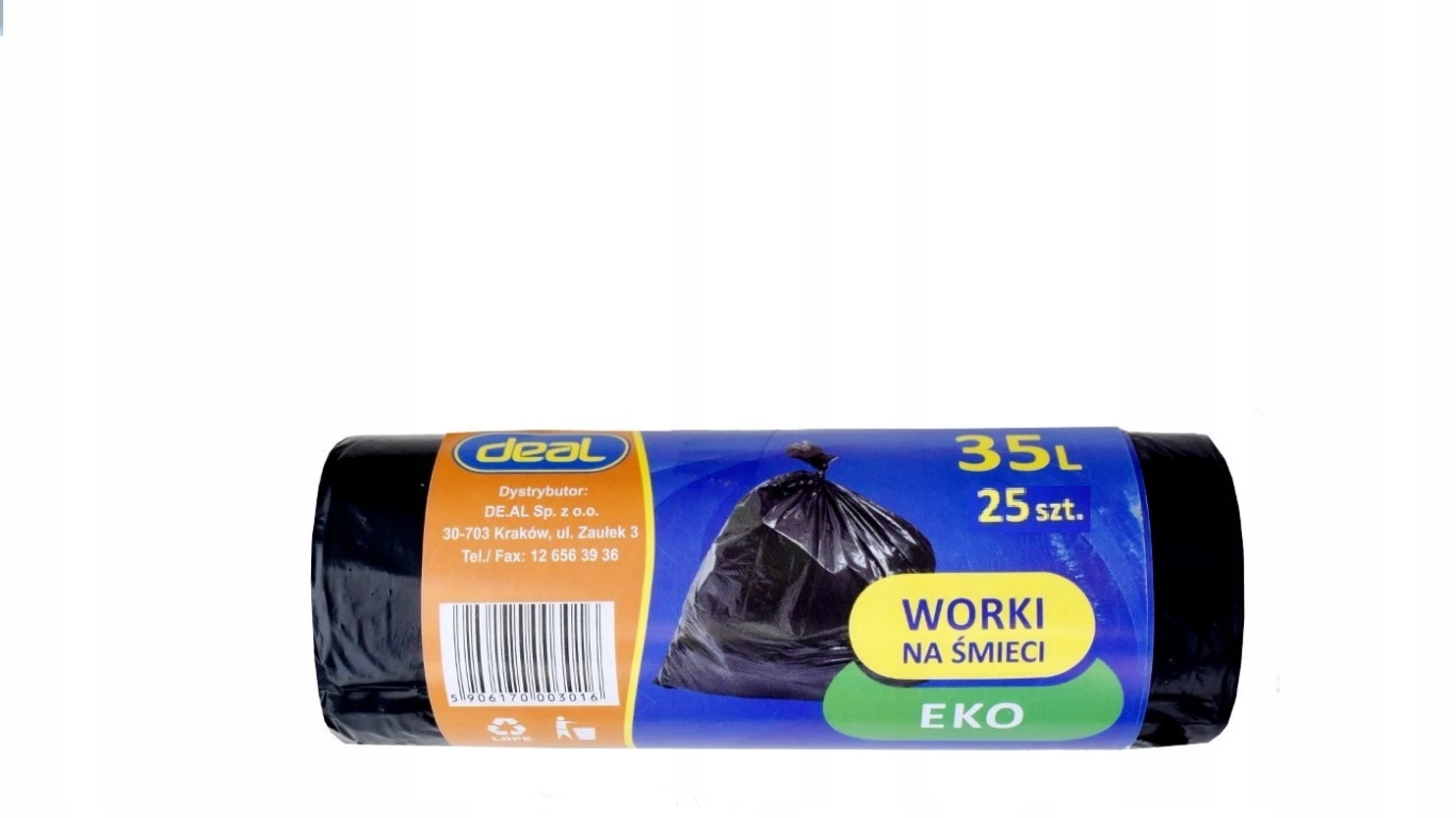 

Worki na śmieci 35 L Eko 25 sztuk. Rolka