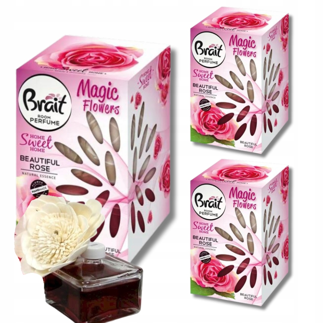 Odświeżacz Pachnące Kwiatki Dekoracyjne BRAIT BEAUTIFUL ROSE 75ml x 3 szt