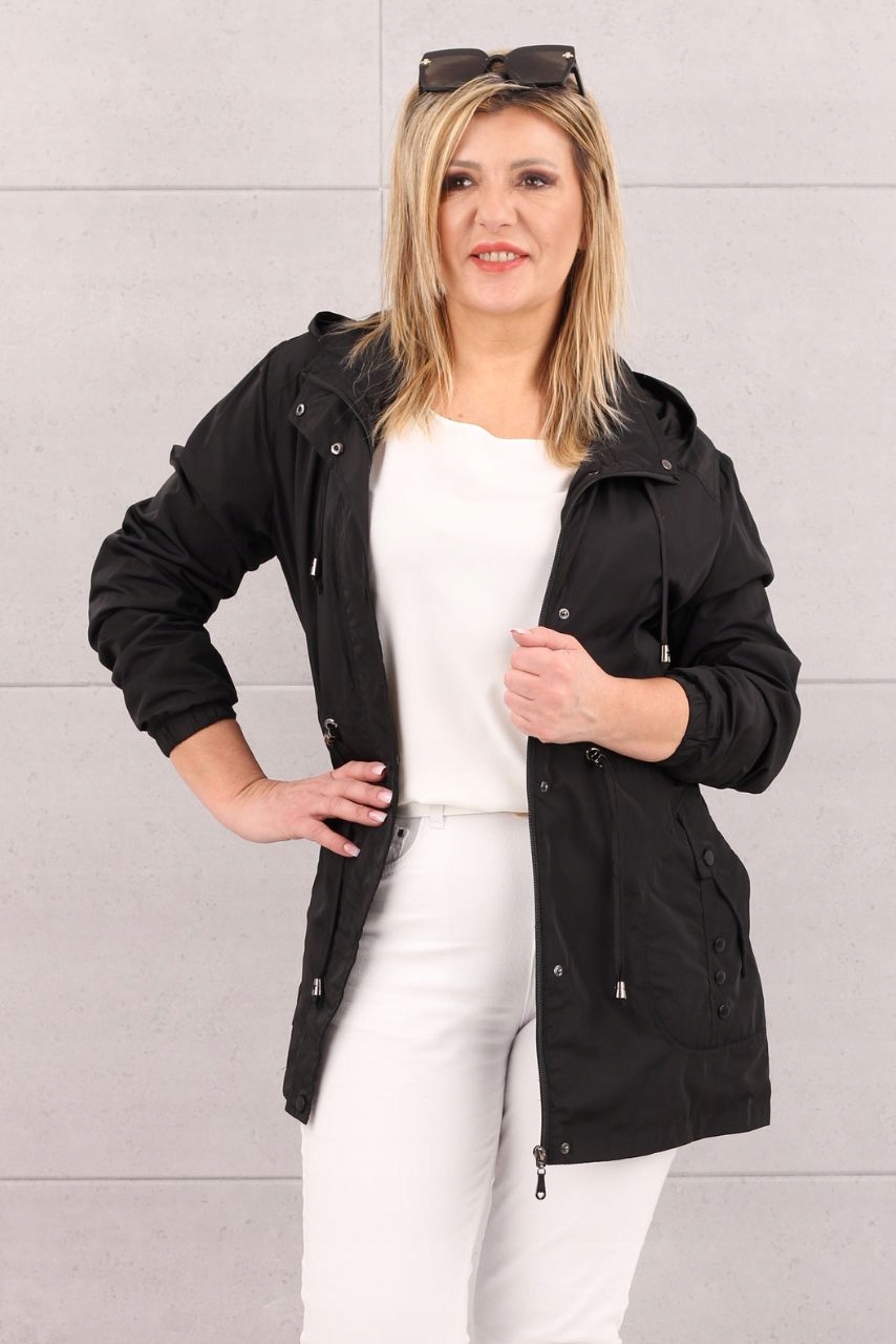 KURTKA DAMSKA PARKA CIENKA WIOSENNA PRZEJŚCIOWA Z KAPTUREM ROZMIARY Rozmiar 44