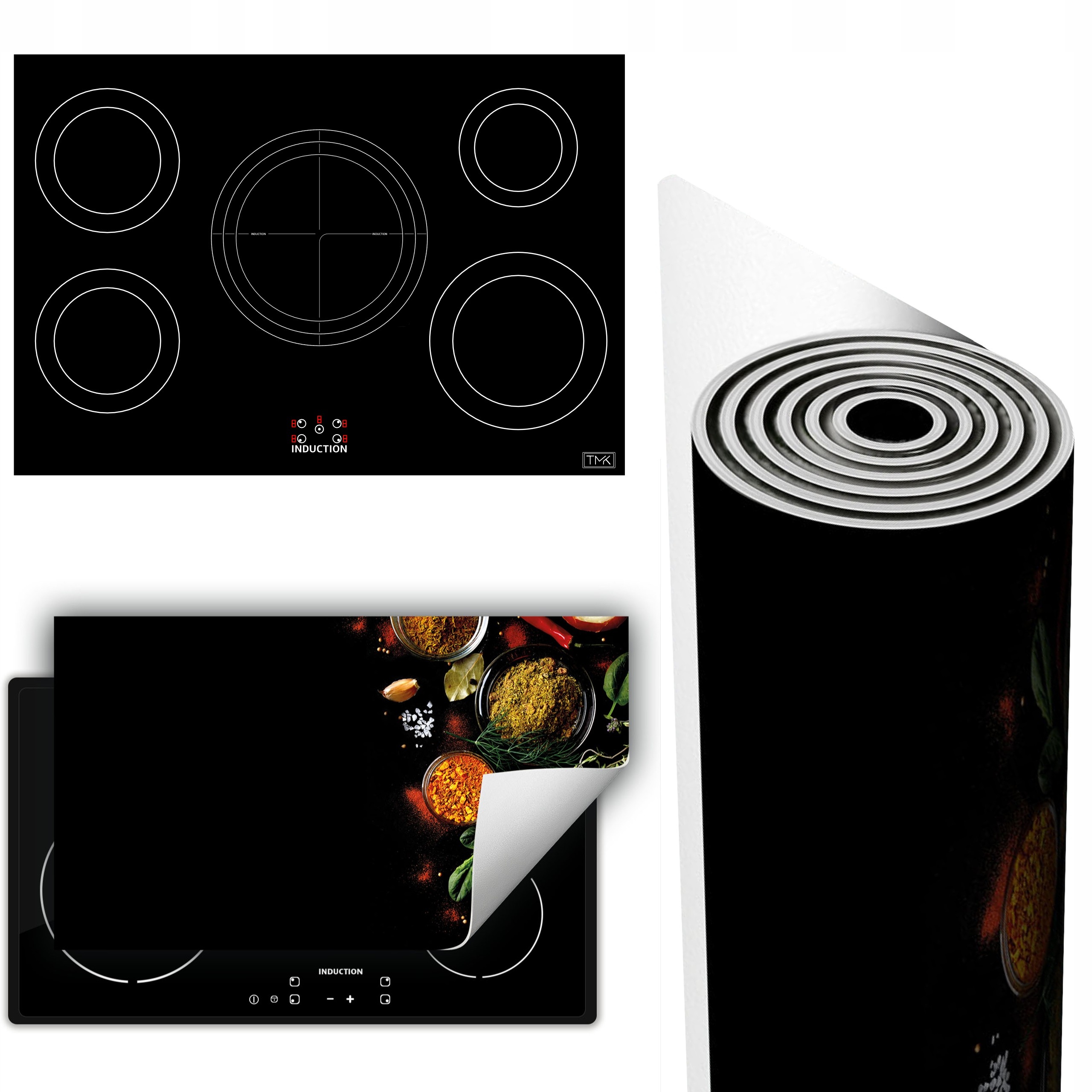 Vinylová Podložka Ochrana Kuchyňské Desky 90x52 černá koření