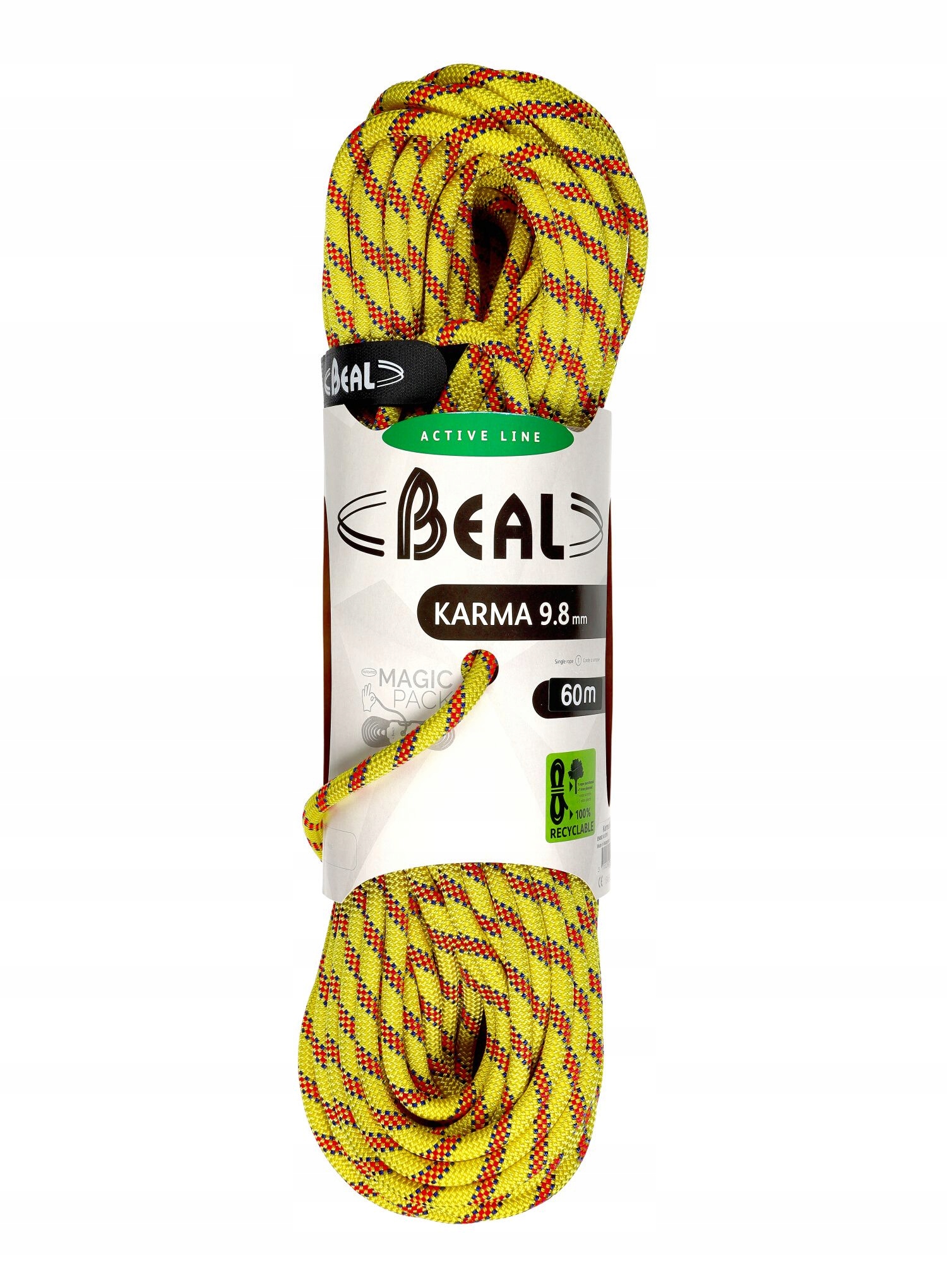 Dynamické lano Beal Karma 9,8 mm 60 m žlutá barva