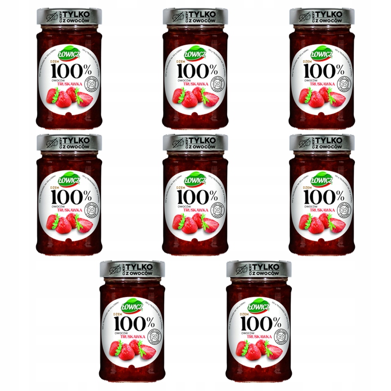 Łowicz Džem 100% z plodů jahoda 210 g X8