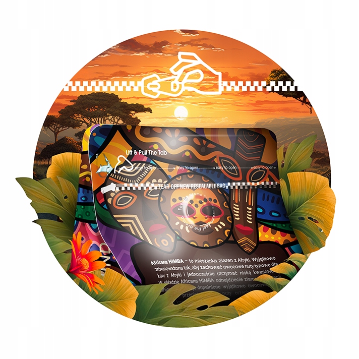 KAWA ZIARNISTA AFRICANA HIMBA Świeżo Palona 1KG - 100% ARABICA - BLUE ORCA Waga 1000 g