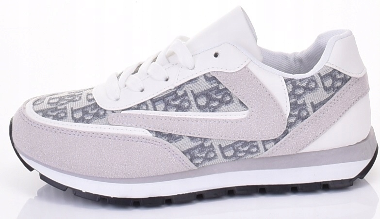 SPORTOWE SNEAKERSY DAMSKIE MODNE BUTY NA LATO Kolor szary