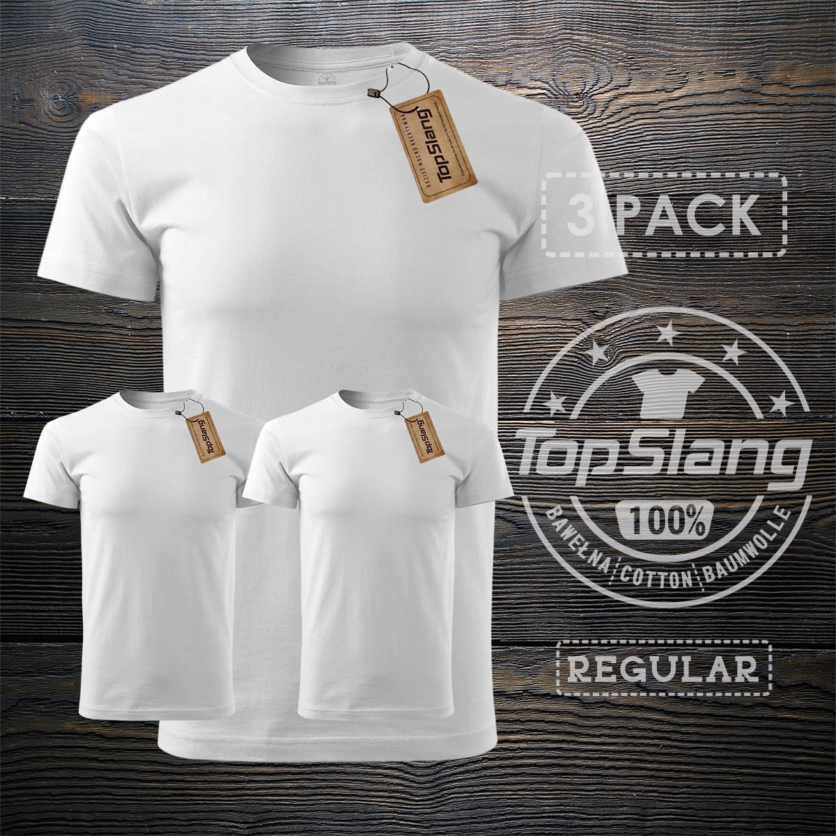 

Koszulka męska bawełniana biała t-shirt na Wf 3PAK