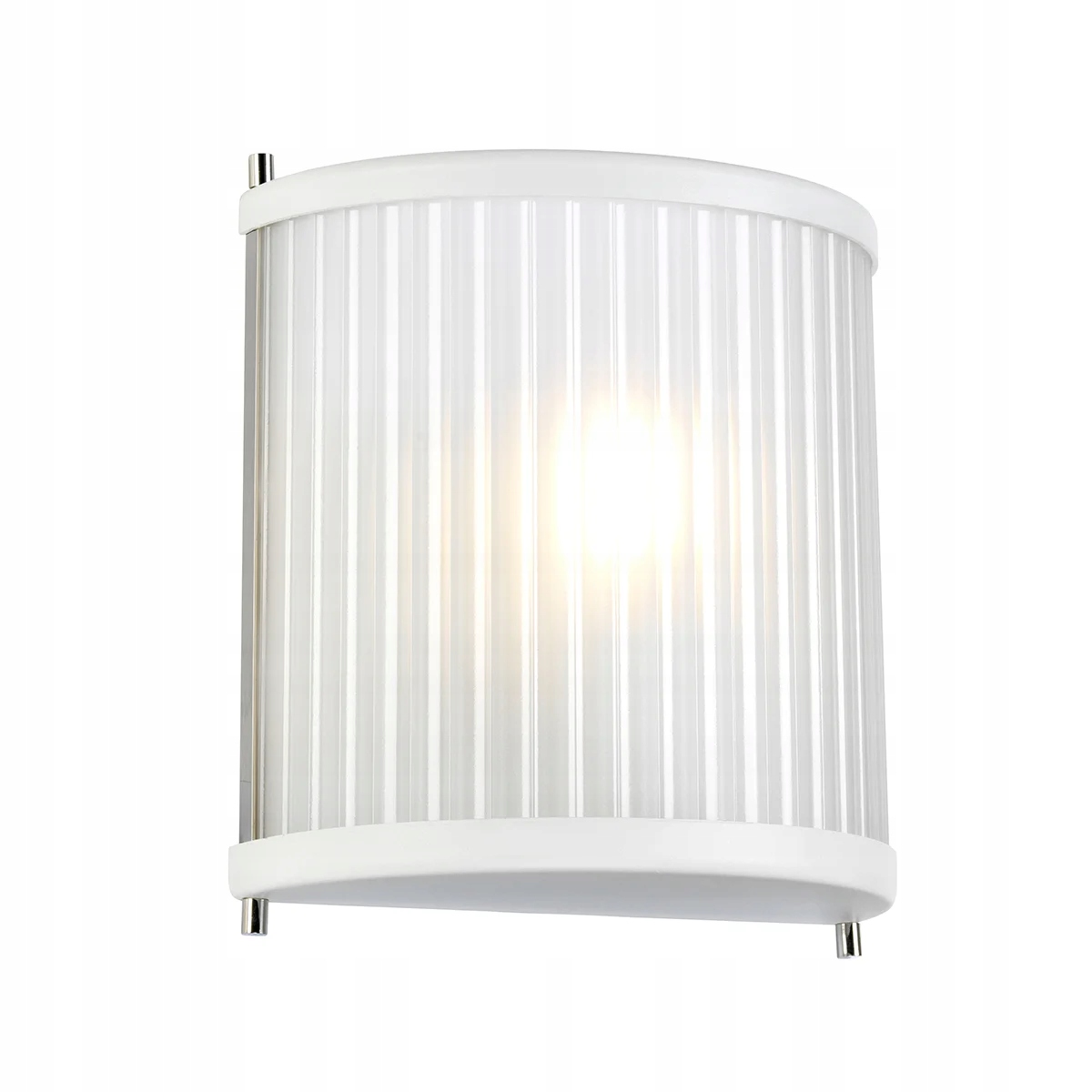 Nástenná lampa nástenná biela nikel biele sklo do obývačky polkruhová Elstead