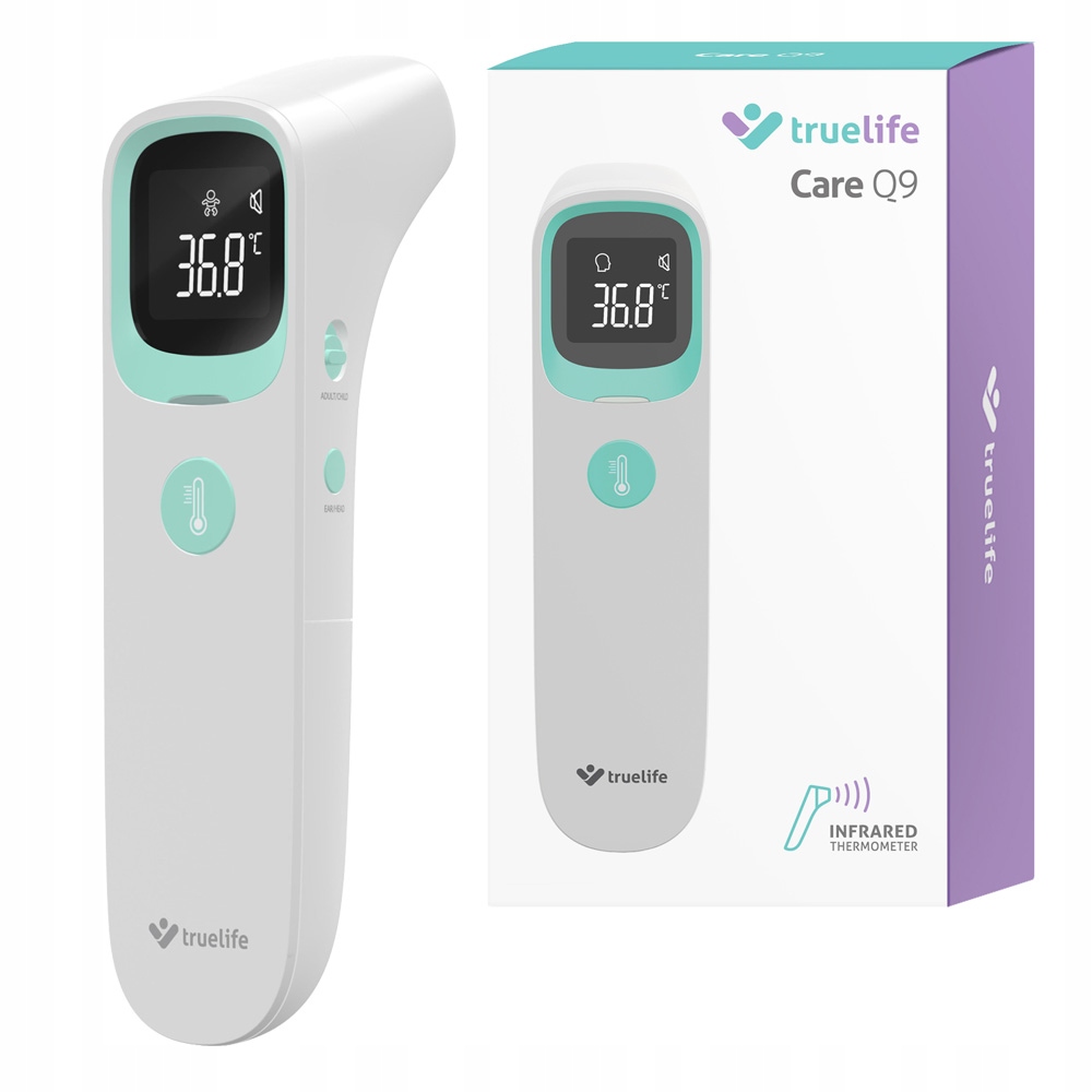 Bezdotykowy termometr TrueLife Care Q9 z trybem dla dzieci poniżej 12 lat