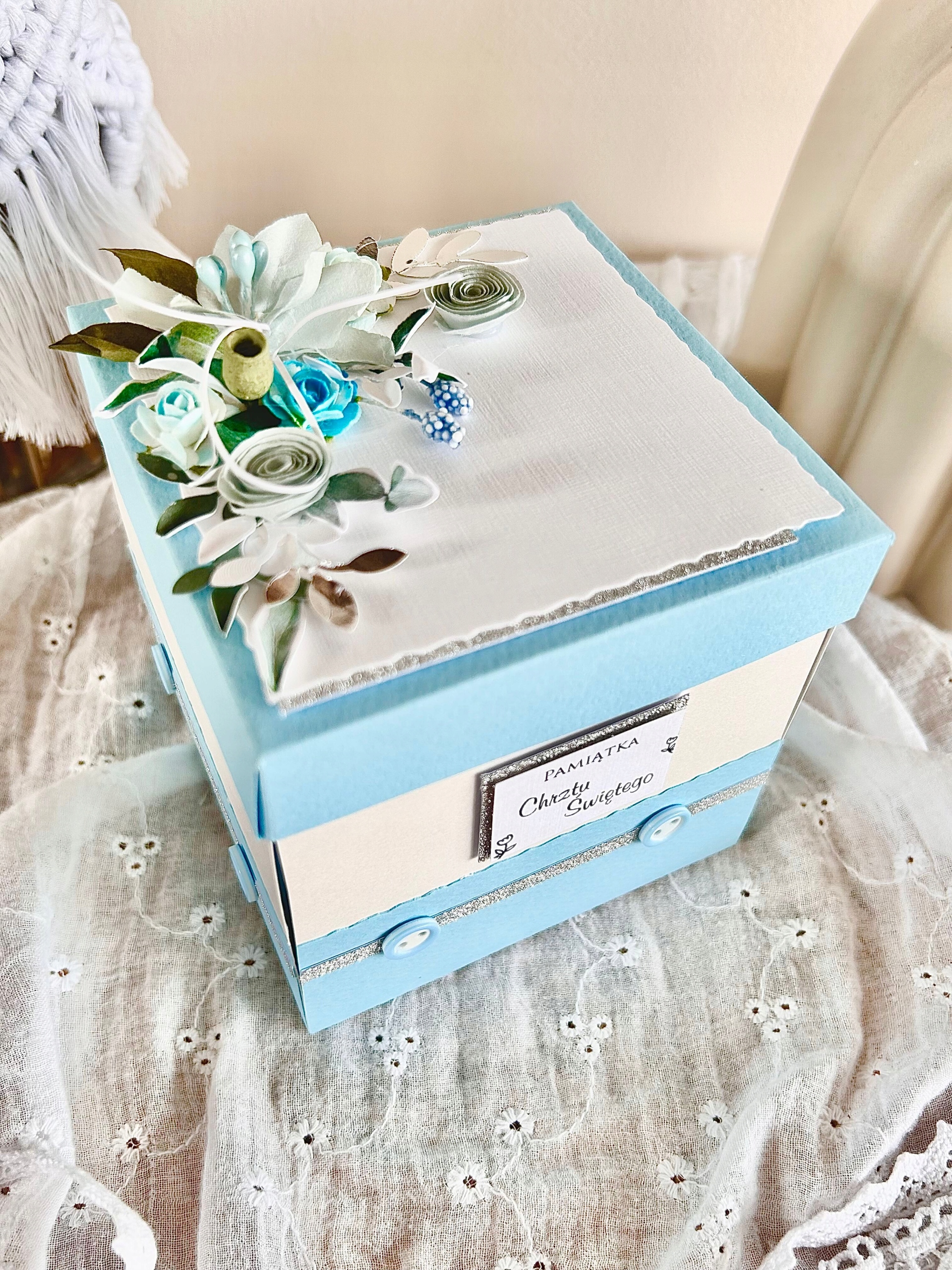 Suvenýr Svatého Křtu exploding box přání dárek