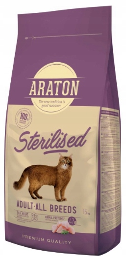 Araton karma sucha dla kota sterylizowanego drób 15 kg