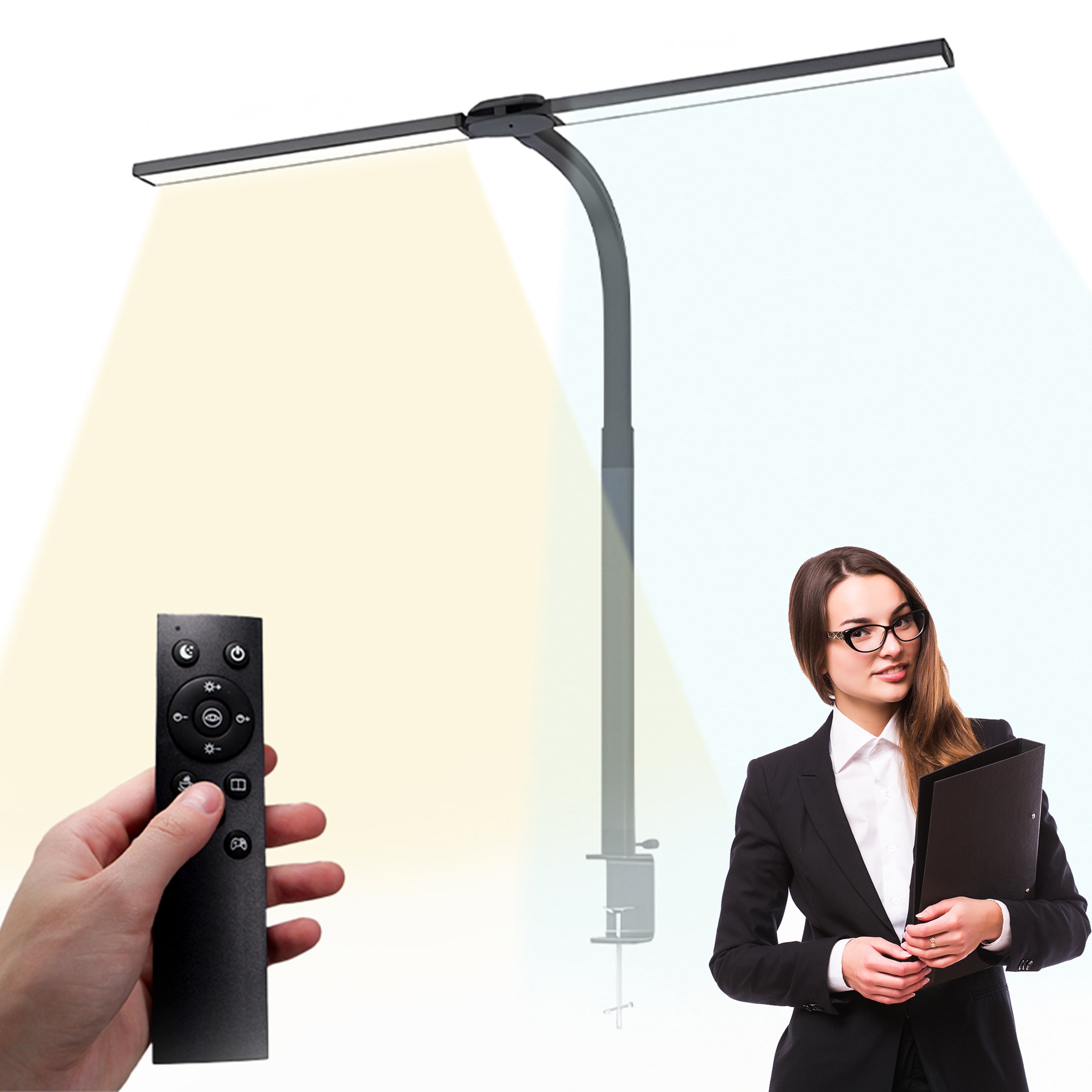 Led Kresľovacia Lampa Na Stôl S Reguláciou Osvetlenia Diaľkový Ovládač 1050 Lumenov