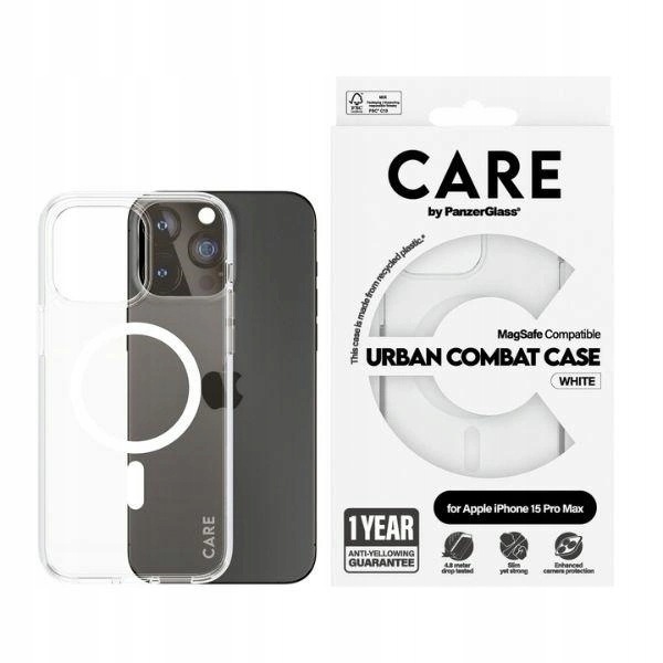 Etui Care PanzerGlass Urban Combat MagSafe iPhone 15 Pro Max białe