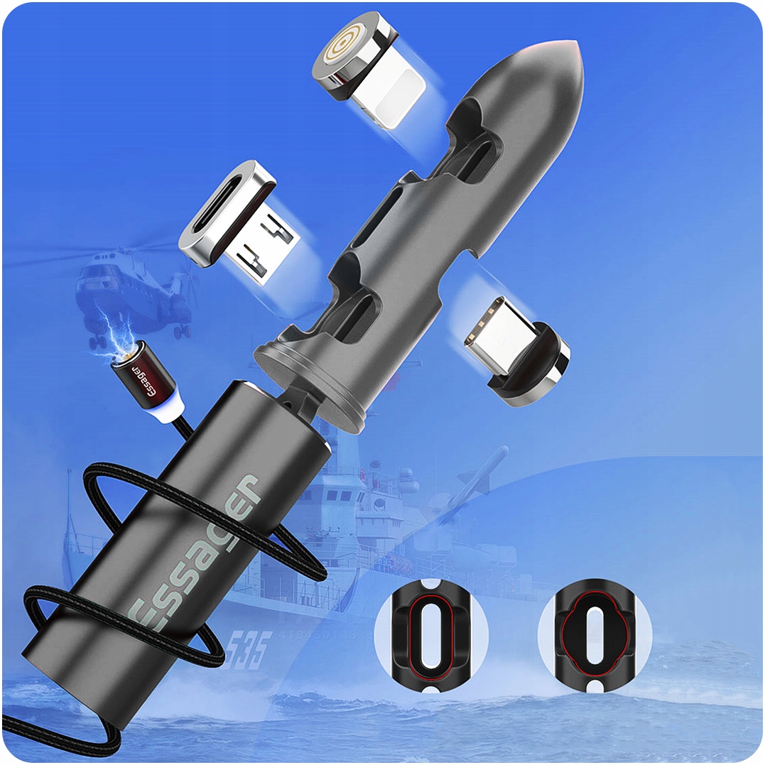 ETUI na KOŃCÓWKI MAGNETYCZNE OKRĄGŁE PŁASKIE Kod producenta ESSA-CASE-BLK-ST