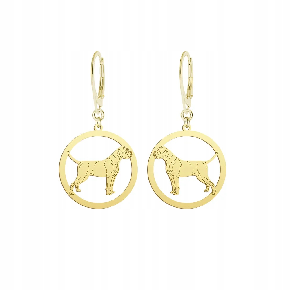Náušnice Zlaté se psem Cane Corso 925 Šperky Bigiel Dárek Gravírování Bonus