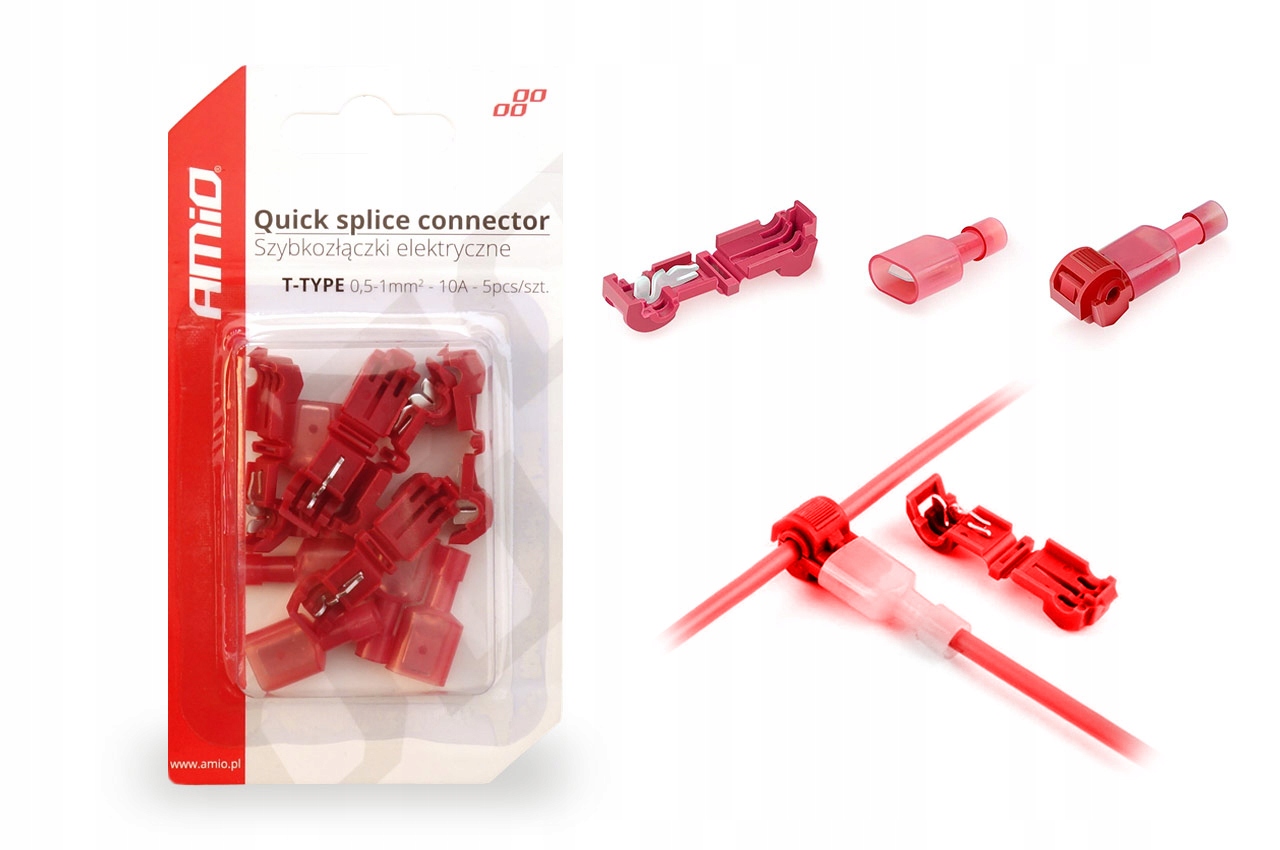

Szybkozłączki elektryczne Typ-T 0,5-1mm2 10A 5szt