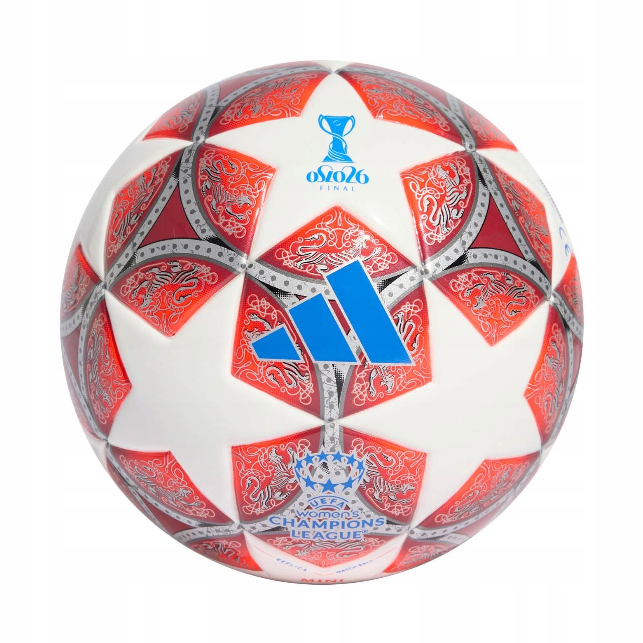 Piłka nożna adidas Ucl Womens 25/26 Final Mini czerwono-biała JW1327 1