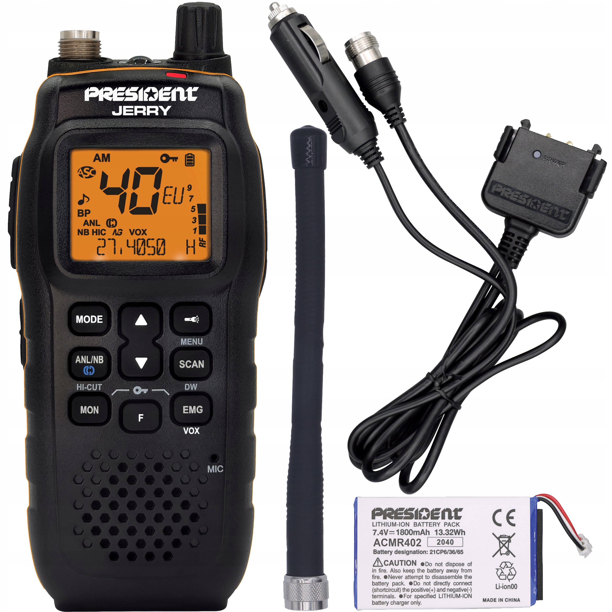 President Jerry CB Radio przenośne ręczne ASC