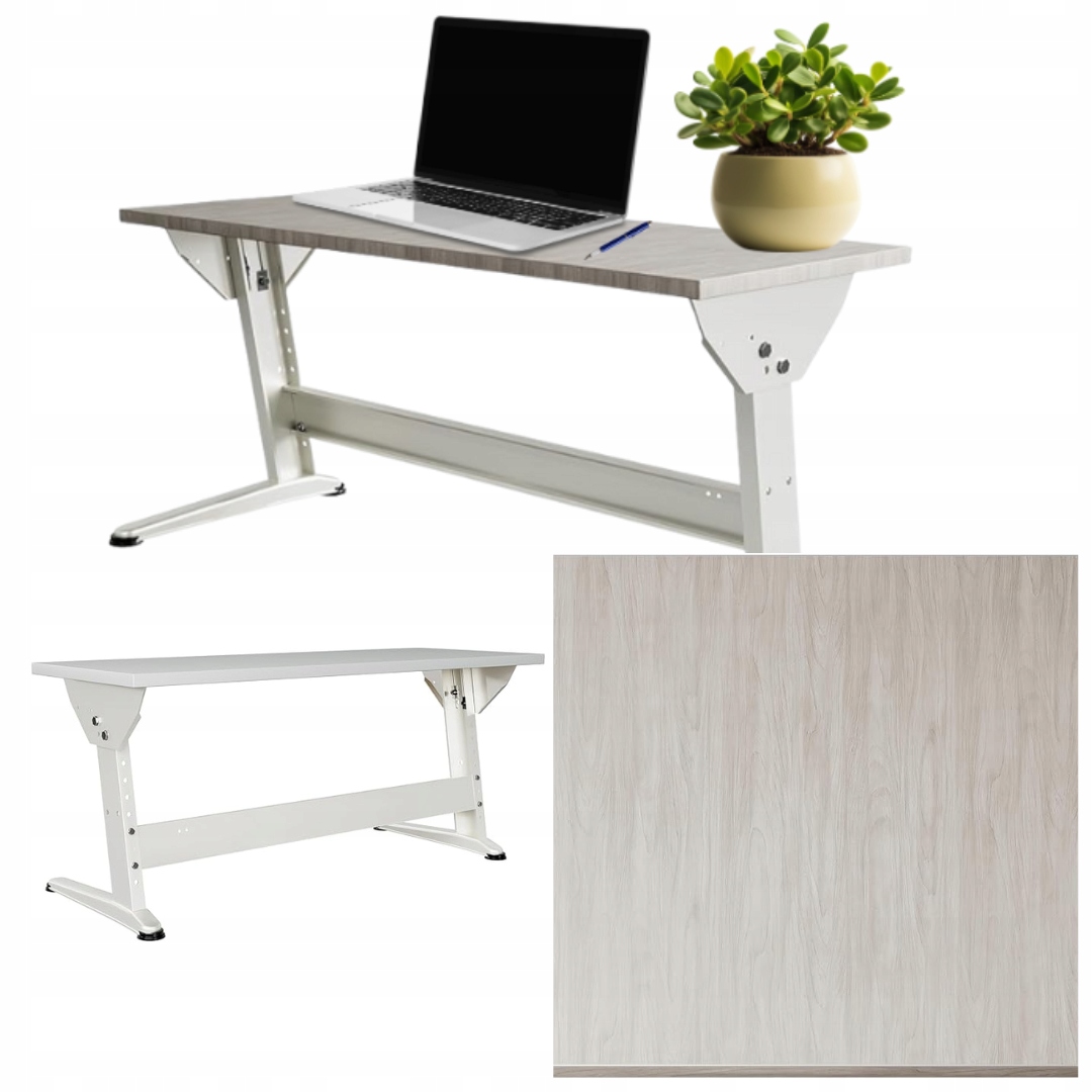 Kessler Pro – Stolek, Lavička, Psací Stůl, KSV-L2 Bílý, Deska Borovice Bílá