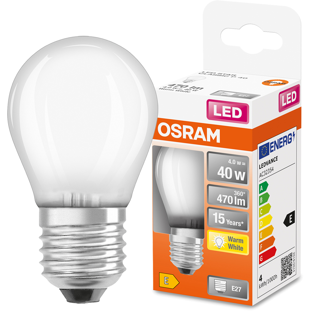 Żarówka LED MAŁA KULKA E27 4W = 40W 2700K OSRAM