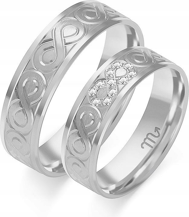 Bílé svatební snubní prsteny svatba 585, rok 35 36 37, výjimečná zlatá kolekce