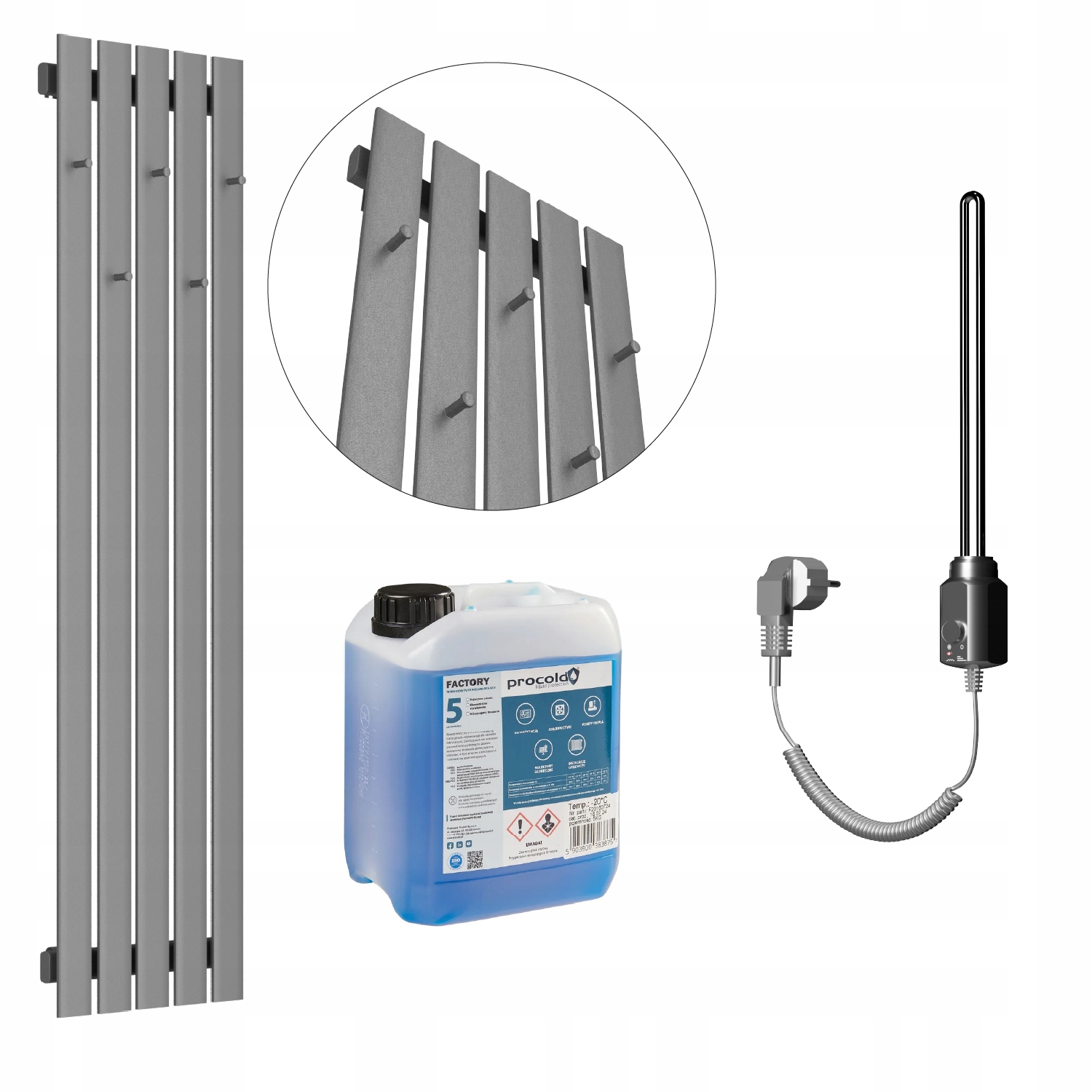 Set Elektrický ohřívač Bellohook 160x38 Antracit