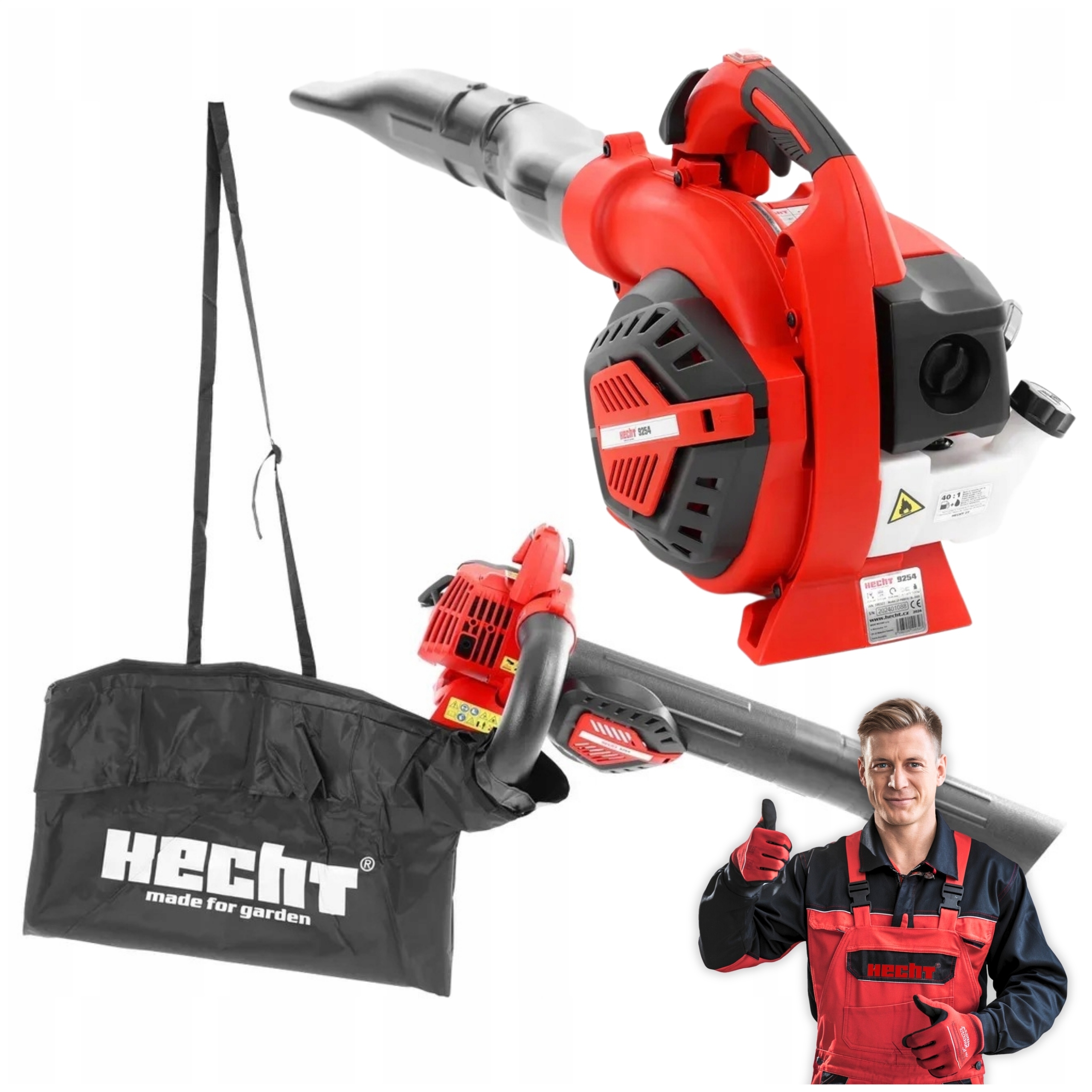 Dmuchawa Odkurzacz Spalinowy Do Liści Śniegu Ogrodowa Hecht 9254 Moc 1KM