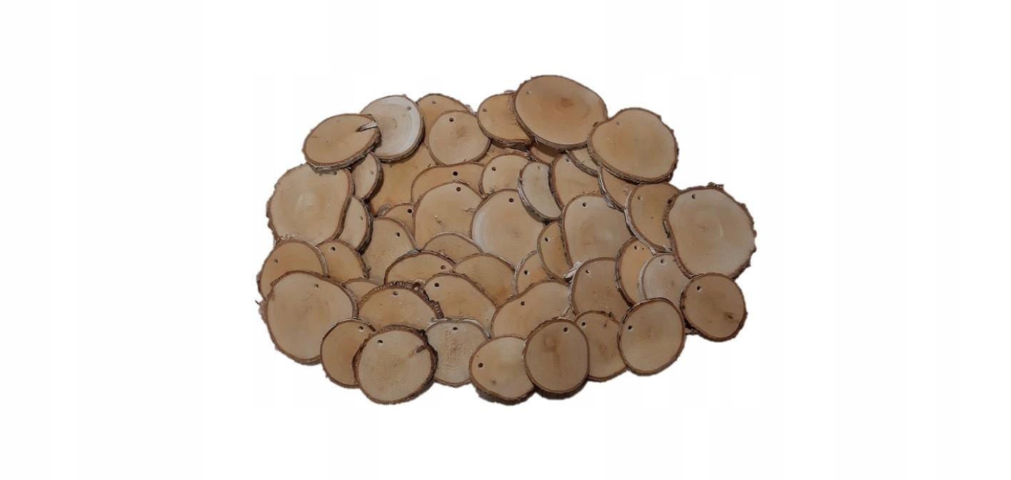 

plastry drewniane 50szt 6-10 cmdekoracje z otworem