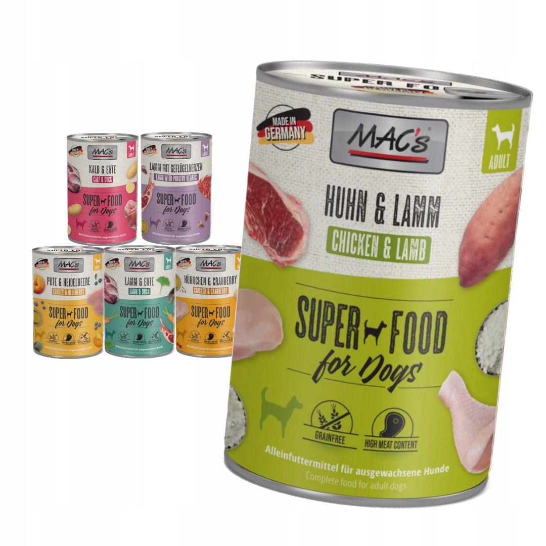 Levně MAC's Dog Bezobilné Vlhké Krmivo pro psy Mix Chutí s drůbežím masem 6 x 400 g