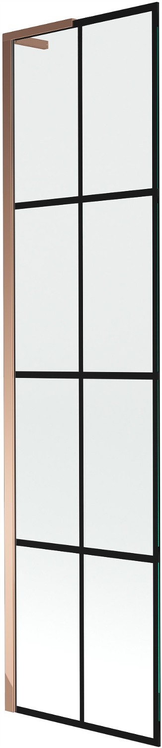 Mexen Next L vanová zástěna 1-křídlová 50 x 150 cm, černý vzor, růžové zlat