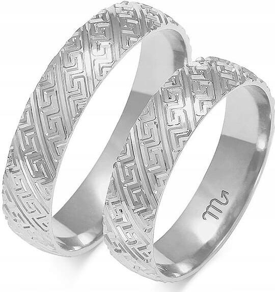 Prsten ze zlata s řeckým vzorem 14K 585 r 26 27 28, elegantní model gravírování