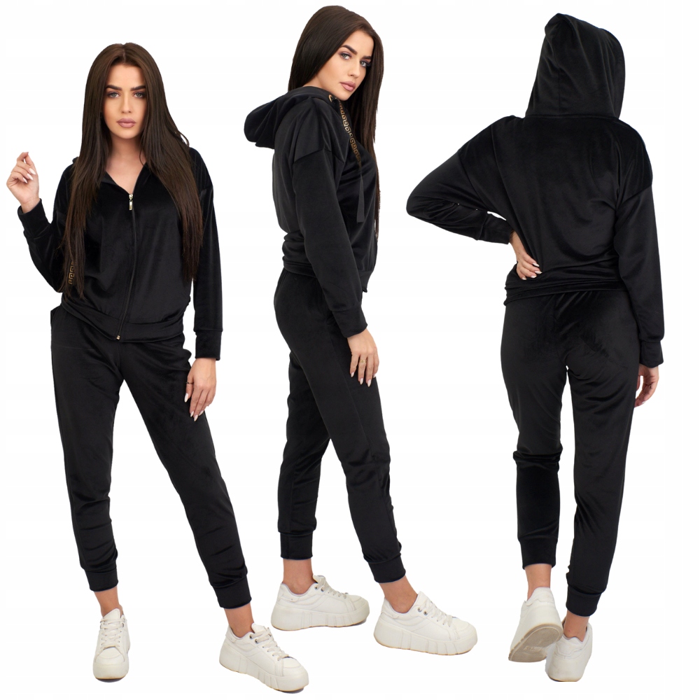 KOMPLET DRESOWY DRESY WELUROWE DAMSKIE POLSKA 4XL Rodzaj spodni zwężana nogawka