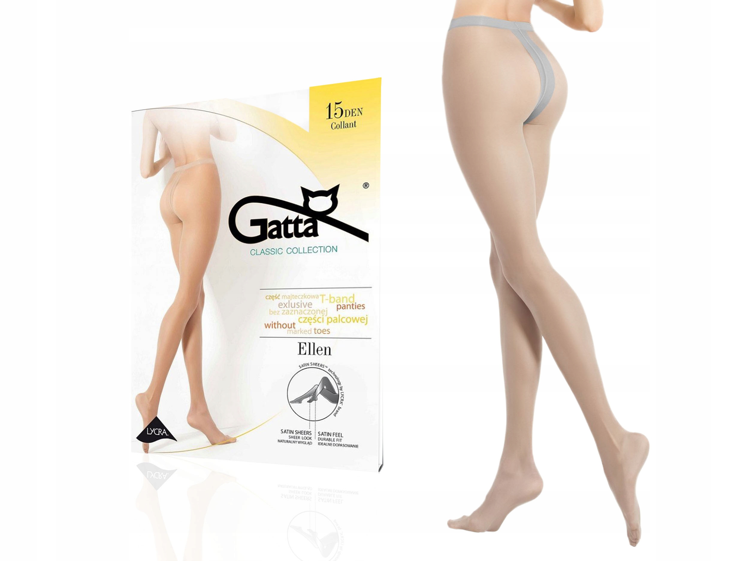 

Rajstopy Gatta matowe Ellen 15den lycra grigio 3-M
