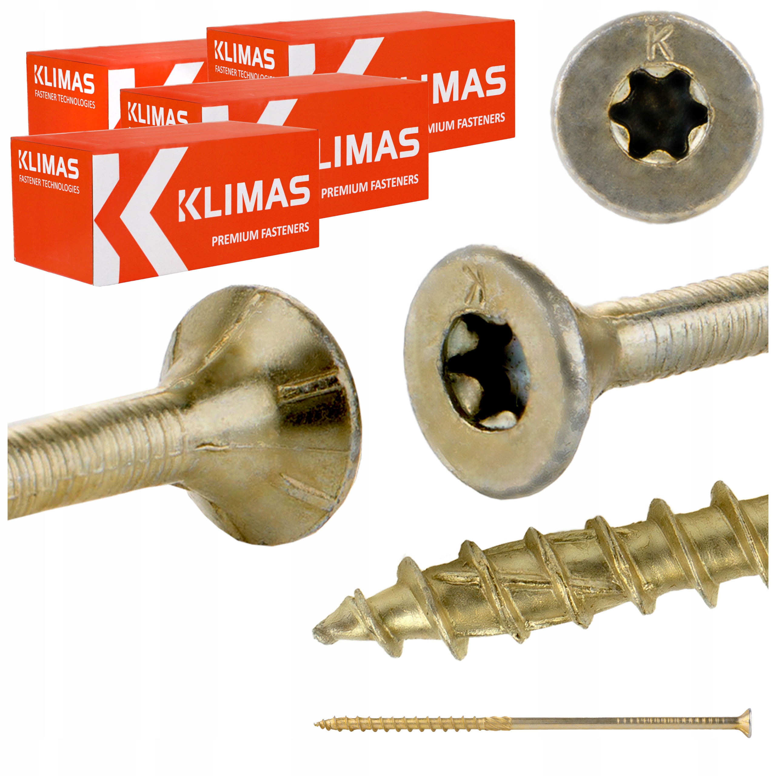 Skrutky do dreva Torx 8x200 mm 200 ks kužeľové tesárske Klimas Wkcs