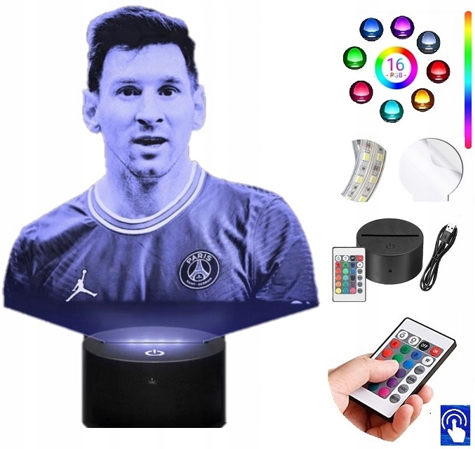 

Lampka na biurko Leo Messi Psg 16 kol. Led Plexido