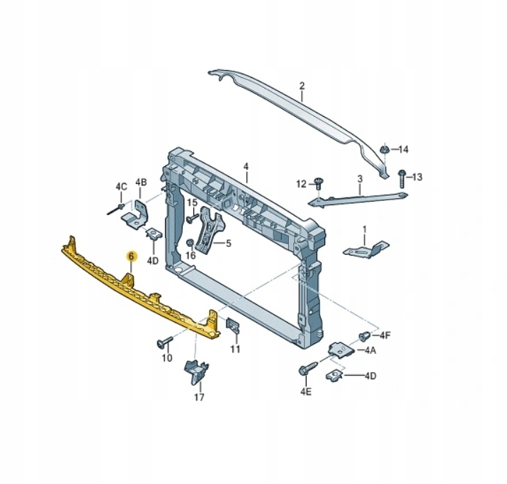 Prowadnica Wzmocnienie Pasa Przód VW Golf VII OE Producent części Volkswagen OE